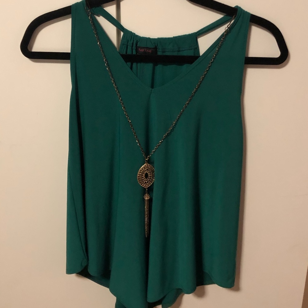 Green casual top